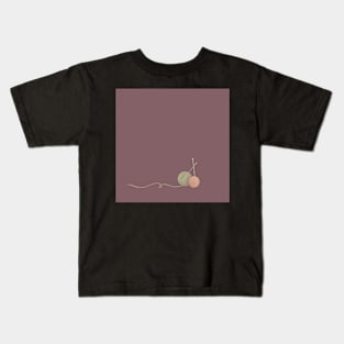 Cozy Autumn Knitting Illustration Kids T-Shirt